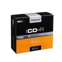 Intenso - 10 x CD-R - 700 MB (80 min) 52x - Inkjet-printbar overflade - Slankt juveletui - Opbevaringsmedium (1801622)