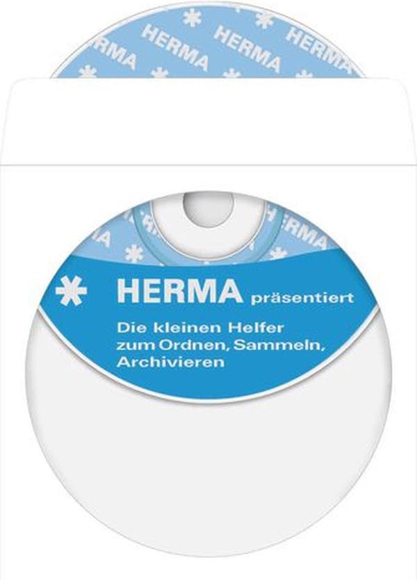 Herma CD-sleeve 1 CD/DVD/Blu-Ray Papir Hvid 100 stk (bxh) 124 mm x 124 mm 1140