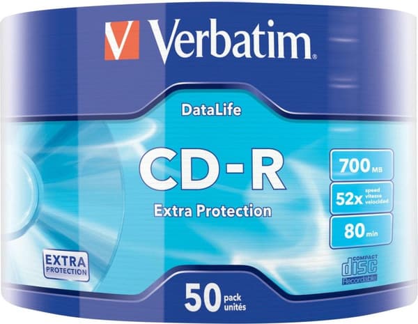 Verbatim CD-R Ekstra beskyttelse 700 MB 50 stk.