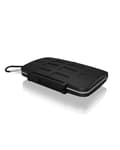 Miniatyrbillede 4 af 5: ICY BOX SD-kortopbevaring til 28 hukommelseskort (8X SD, 16x Micro-SD, 4X CF), kliplås, etui med karabinhage, sort
