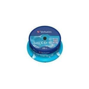 Verbatim CD-R AZO Crystal - 52x hastighed - 700 MB - Blanke cd'er - Spindel 25 (43352)