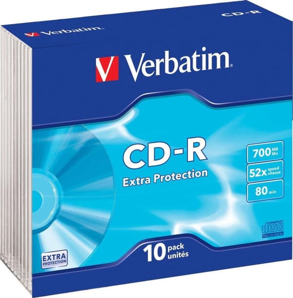 Verbatim 43415 CD-R ekstra beskyttelsesdiske - 10 Pack / Slim Case