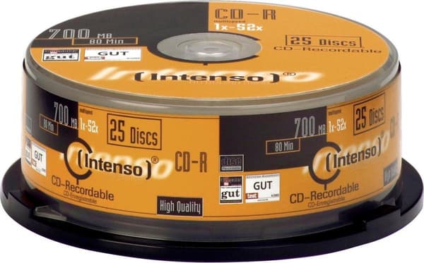 Intenso CD-R 700MB/80min 52x hastighed - 25 stk konditoræske