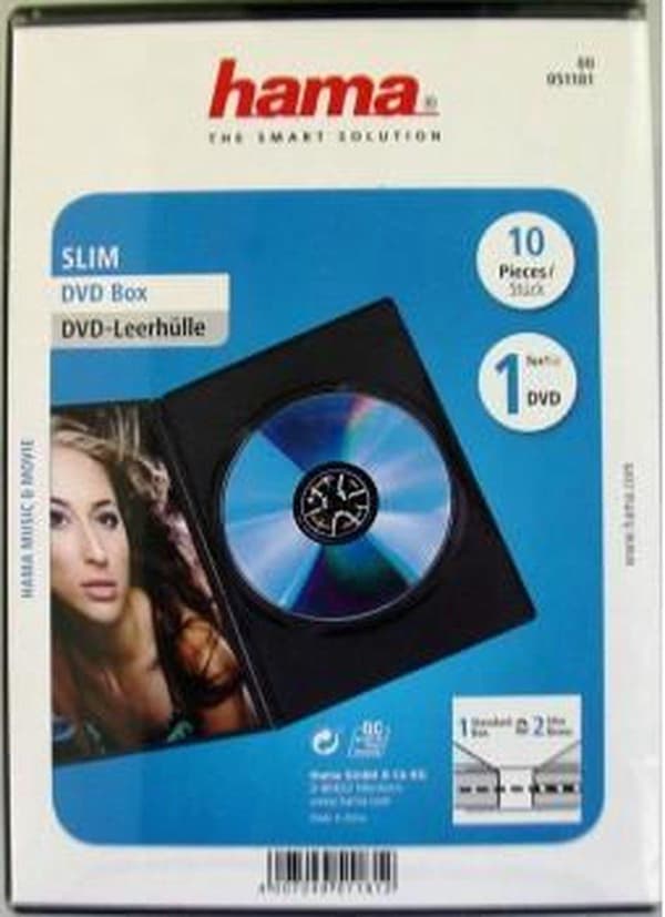 Hama 04751181 DVD Slimline Box - 10 stk / Sort
