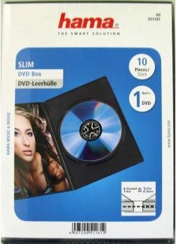 Hama 04751181 DVD Slimline Box - 10 stk / Sort