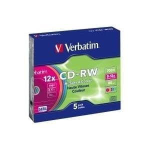Verbatim DataLifePlus Hi-Speed - 5 x CD-RW - 700 MB (80 min) 8x - 12x - Slim Jewel Case - Opbevaringsmedium (43167)