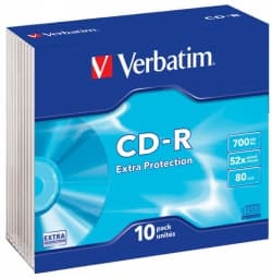 CD-R VERBATIM 700MB, VITEZA 52X, SUPRAFATA PROTECTIE EXTRA, SLIM CASE, 1 BUC, "43415"