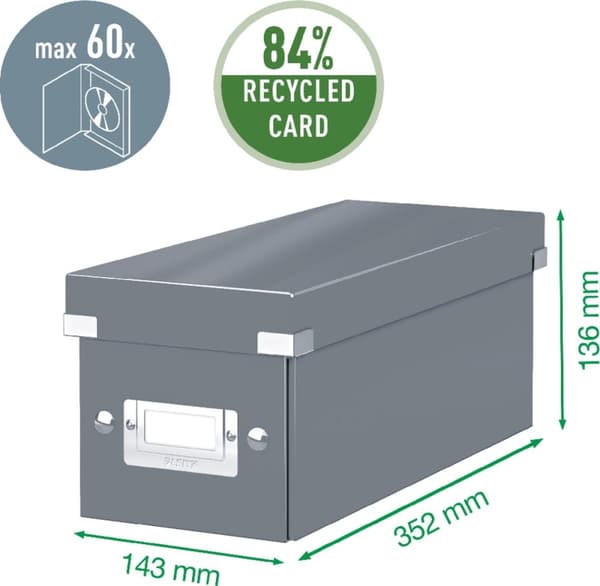 Leitz Click & Store WOW CD/DVD opbevaringsboks 160 diske rød pap (60410026)