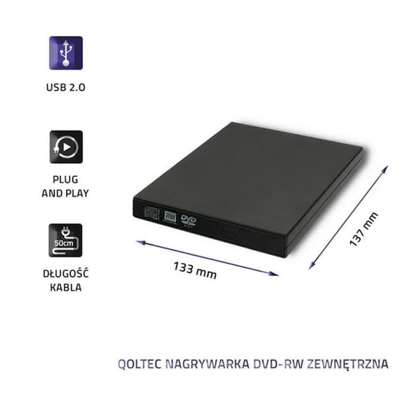 DVD-tallennin Qoltec 51858