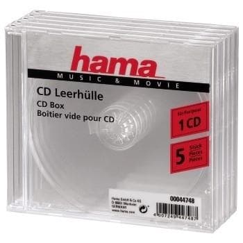 Hama Cd-Box Transparent - 5 stk