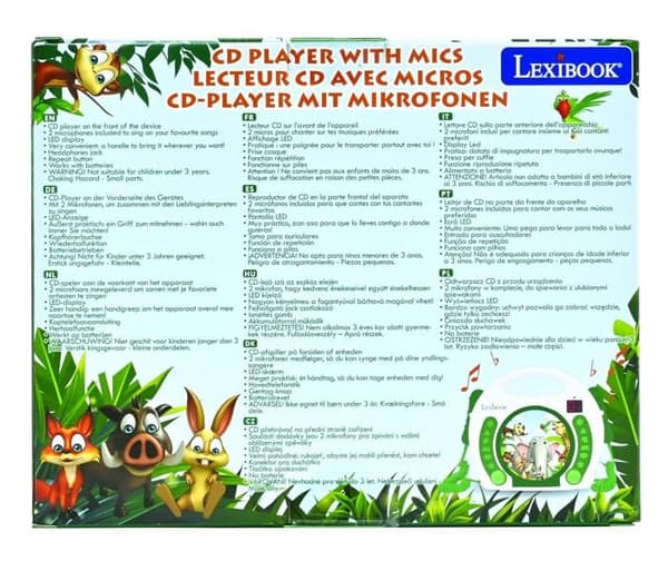 Bärbar CD-spelare med 2 djurmikrofoner