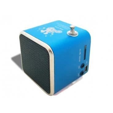 En superb mini svart mp3/radio kub högtalare ljud musik högtalare