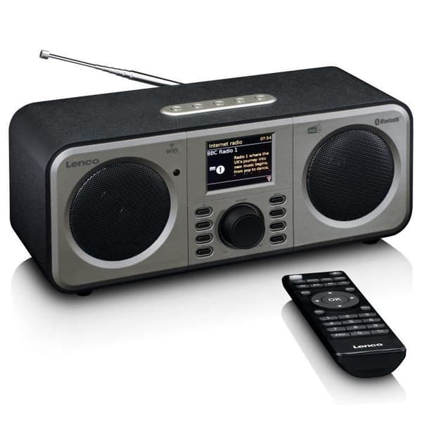 DAB+ och FM stereo internetradio - Lenco DIR-141BK - Silver-Svart