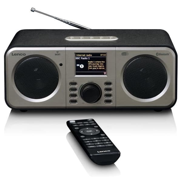 DAB+ och FM stereo internetradio - Lenco DIR-141BK - Silver-Svart