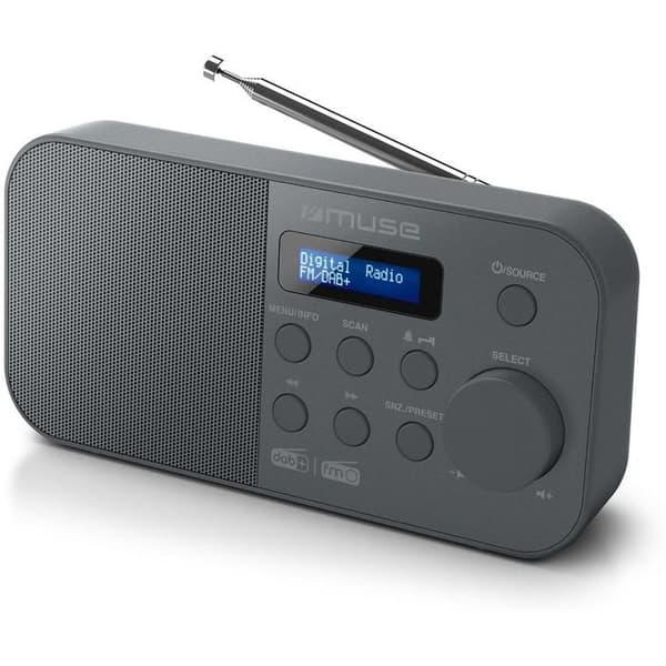 Bärbar radio - MUSE - M-109 DB - DAB+ och FM - Dubbel väckarklocka - Inbyggd högtalare