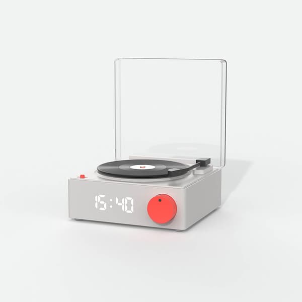 Kaiutin Herätyskello Vinyyli Retro Harmaa