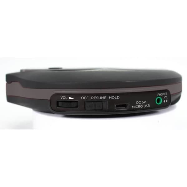 Aiwa PCD-810BK bärbar CD/CD-R/MP3-spelare, gråsvart, med hörlurar och fodral, ESP