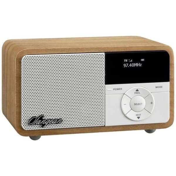 Bordradio - Sangean - DDR-7X - DAB+/FM - Bluetooth - Uppladdningsbar i ljust trä