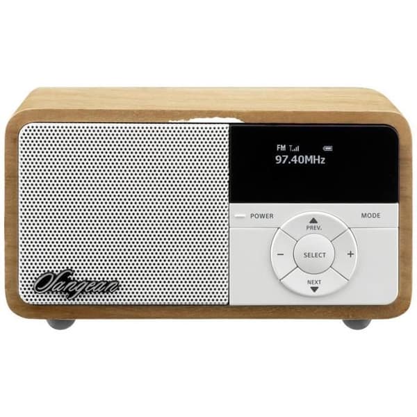 Bordradio - Sangean - DDR-7X - DAB+/FM - Bluetooth - Uppladdningsbar i ljust trä
