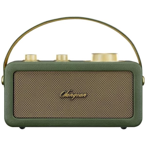 Sangean RA-101 trådlös FM Bluetooth-radio, AUX uppladdningsbar grön, guld