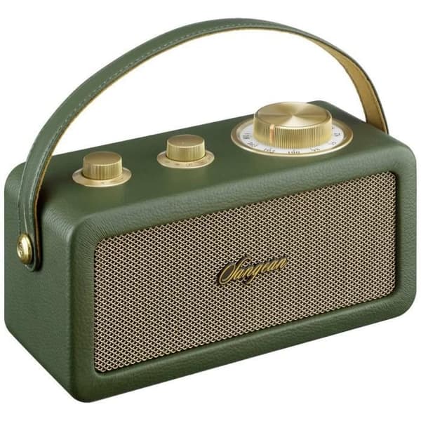 Sangean RA-101 trådlös FM Bluetooth-radio, AUX uppladdningsbar grön, guld