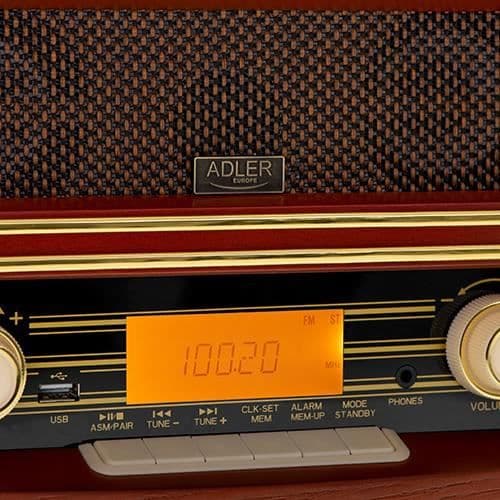 Alarmklockradio - ADLER - AD 1187 - Bluetooth 5.0 - USB-uppspelning - Brun