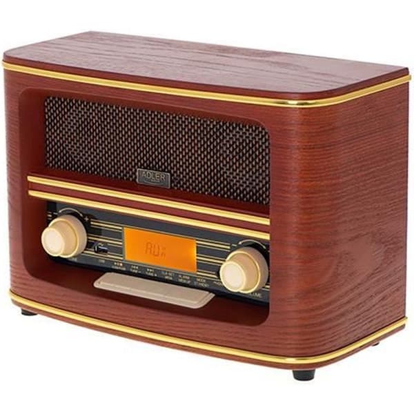 Alarmklockradio - ADLER - AD 1187 - Bluetooth 5.0 - USB-uppspelning - Brun