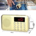 Miniatyrbild 3 av 6: Retekess PR11 Bärbar Radio, FM AM Batteri och Nätdrift, MP3, Högtalare, Stöd för TF-kort/USB, Ficklampa, för Överlevnad, Resa