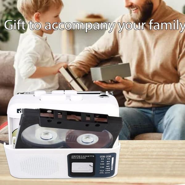 Retekess TR606 Radio Kassetter Portable och Inspelare, FM AM Radio, Walkman Kassetteninspelningsapparat, Hörlursuttag 3,5mm, Present