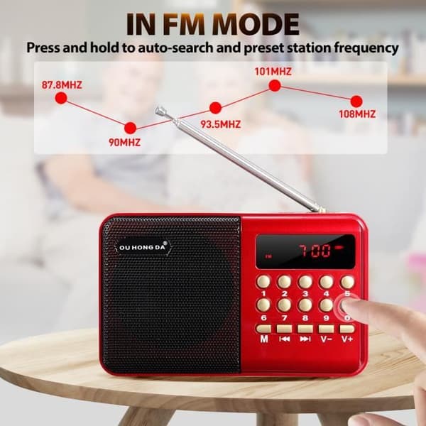 Bärbar FM-radio Stereo HiFi-högtalarkort Digital multimediahögtalare
