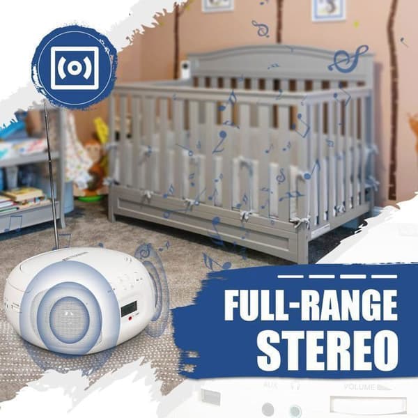 Retekess TR636 Bärbar CD-spelare, Bluetooth, FM AM Radio, USB-ingång, Hemma Audio Boombox med fjärrkontroll, Enkel användning