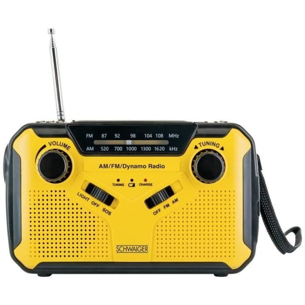 Schwaiger utomhusradio FM, AM, FM-vev, solpanel, stänksäker, koltålig