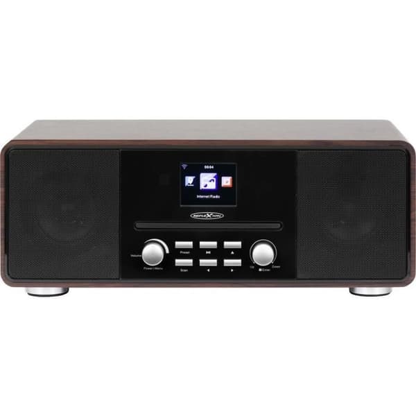 Reflexion HRA19INT/WD Internet skrivbordsradio DAB+, FM AUX, Bluetooth, CD, internetradio i trä