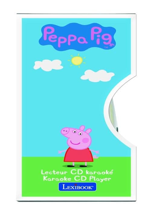 Bärbar CD-spelare med 2 Peppa Pig-mikrofoner