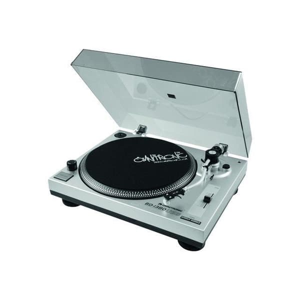 Skivspelare - OMNITRONIC - BD-1380 SILBER - Rem - Diskantkontroll - Dammskydd