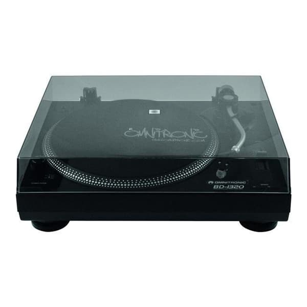 Skivspelare - OMNITRONIC - BD-1320 SVART - Rem - Diskantkontroll - Dammskydd