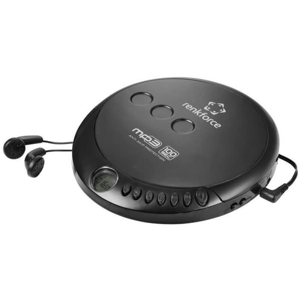 Renkforce RF-CDP-200 CD bärbar CD-spelare, MP3 svart