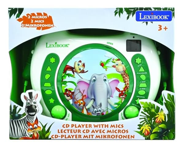 Bärbar CD-spelare med 2 djurmikrofoner