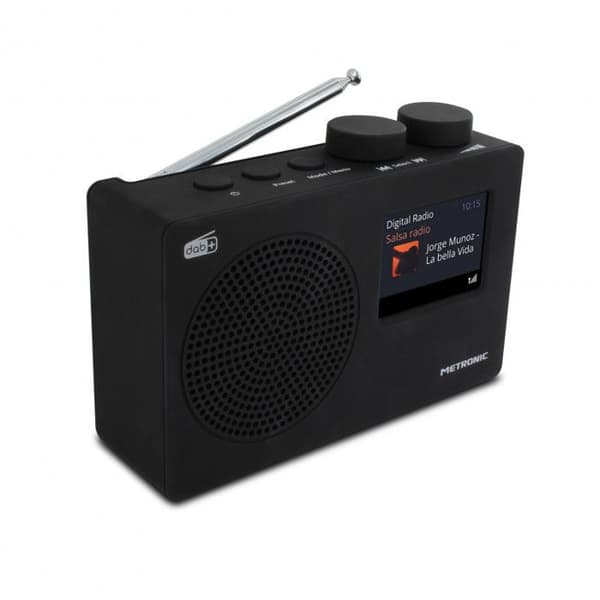 DAB+ och FM RDS digitalradio med färgskärm - svart - METRONIC - Bärbar radio