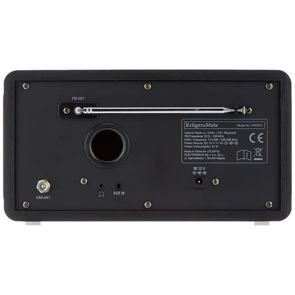 Krüger - Matz Krüger-Matz Internetradio med väderstation, larm, RDS, Bluetooth FM/Dab+, Internet Svart - KM0816