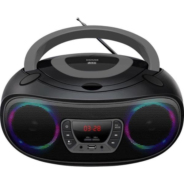 FM Denver TCL-212BT 111141300012 AUX, CD, USB, Bluetooth Mood light Grå 1 st(ar)
