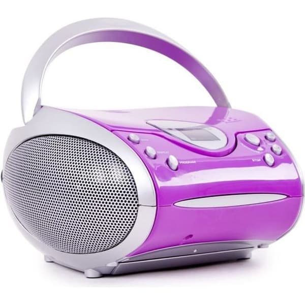 Bärbar CD-laserspelare - LENCO - SCD-24 - Lila - FM-radio - 6 x typ C batteri