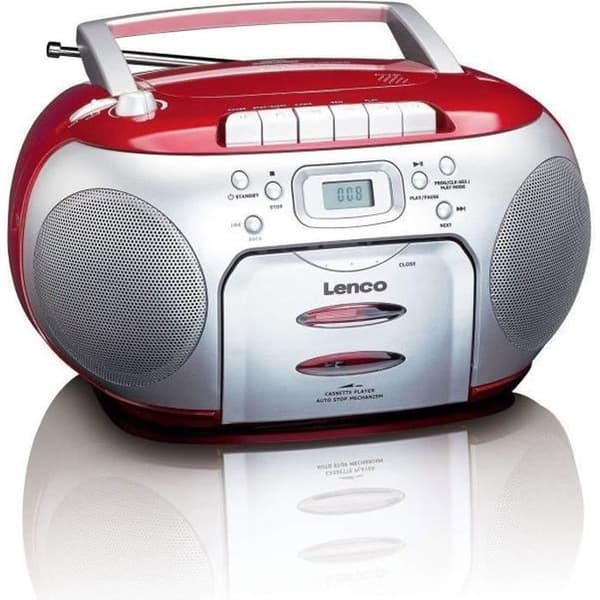 Bärbar radio - Lenco - SCD-420 - CD-spelare - Kassettspelare - Röd