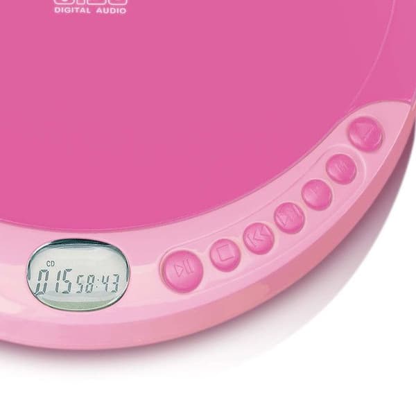 Bärbar CD-spelare - Lenco - CD-011 - Rosa - Hörlurar ingår - Uppladdningsbar via Micro USB