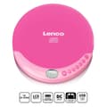 Miniatyrbild 1 av 6: Bärbar CD-spelare - Lenco - CD-011 - Rosa - Hörlurar ingår - Uppladdningsbar via Micro USB