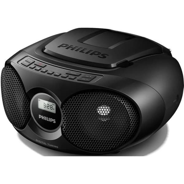 PHILIPS AZ215B / 12 CD-spelare med digital tuner och 3,5 mm ljudingång - Svart