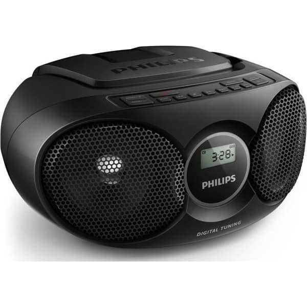 PHILIPS AZ215B / 12 CD-spelare med digital tuner och 3,5 mm ljudingång - Svart