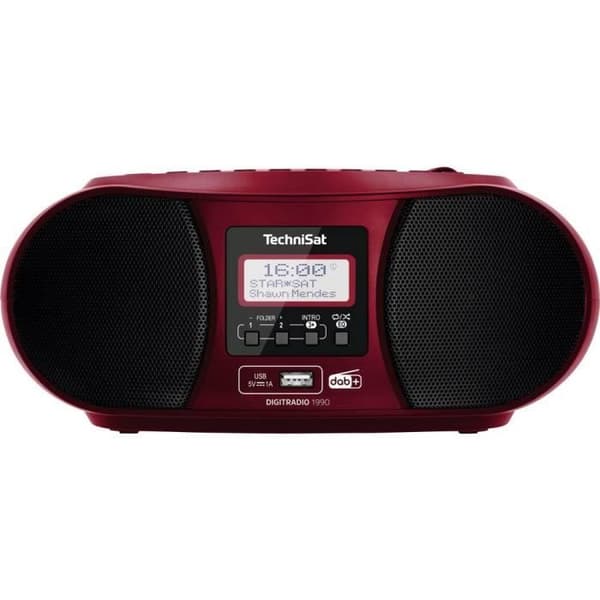 TechniSat DIGITRADIO 1990 CD-radiospelare - DAB+, FM, AUX, Bluetooth - Röd