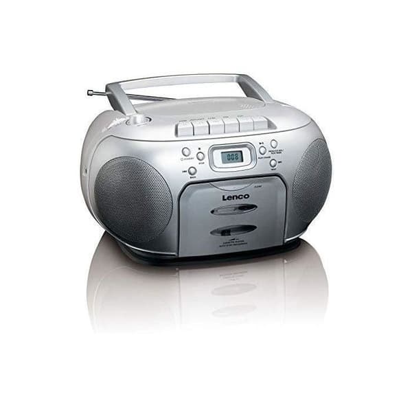 Lenco SCD-420 - Bärbar Radio - CD- Kassettspelare - Silver