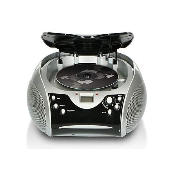 Lenco SCD-24 Bärbar Stereo Boombox med programmerbar CD-spelare och FM-radio, svart